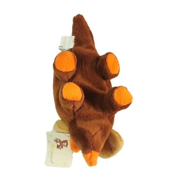 Plushland Vintage Triceratops Dinosaur Stuffed Animal Toy Brown Orange Cute Soft - Picture 9 of 10